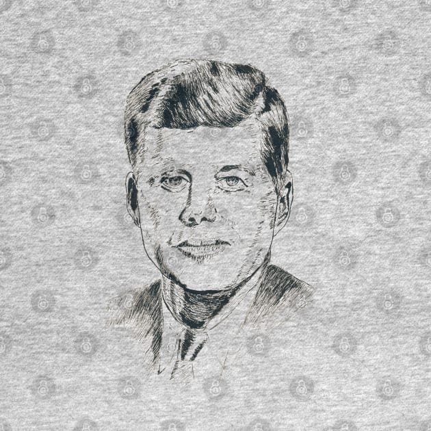 JFK illustration portrait by Corvons